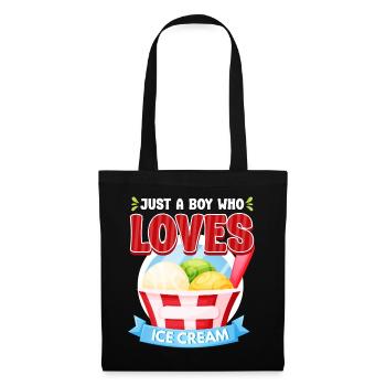 Ice Cream Boy Just A Boy Who Loves - Stoffbeutel - Schwarz - Vorne