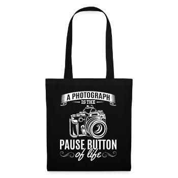 La photo est le bouton pause de la vie - Funnier - Sac en tissu - noir - Devant