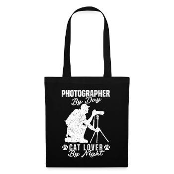 Photographer of Day Cat Lover By Night Cat Lover - Tote Bag - black - Front