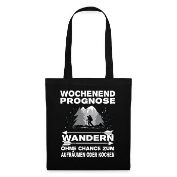 Wochenend Prognose Wandern Outdoor Berge - Stoffbeutel - Schwarz - Vorne