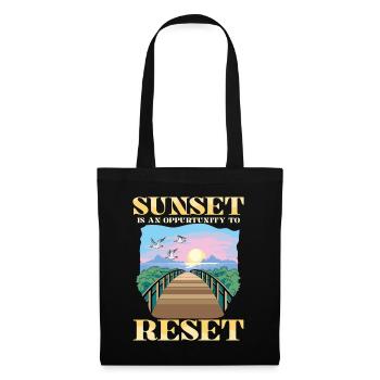 Sunset Is An Oppurtunity To Reset für einen - Stoffbeutel - Schwarz - Vorne