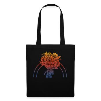 Floral Bouquet Shirt, Vintage Retro Flower Lover - Tote Bag - black - Front