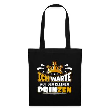 Ich warte auf den Prinzen - Stoffbeutel - Schwarz - Vorne