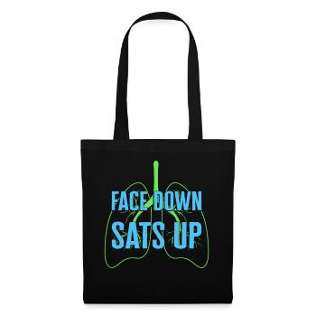 Chemise d’infirmière, Face vers le bas Sats Up Lungs Tee, Santé - Sac en tissu - noir - Devant