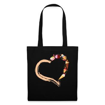 Ice Cream Heart Cone Popsicle - Tote Bag - black - Front
