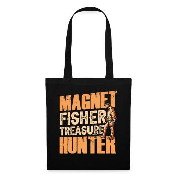 Magnet Fischer Schatzsucher Magnetfischen - Stoffbeutel - Schwarz - Vorne