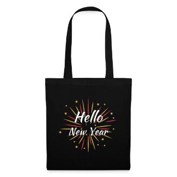 Bonjour nouvel an - Sac en tissu - noir - Devant