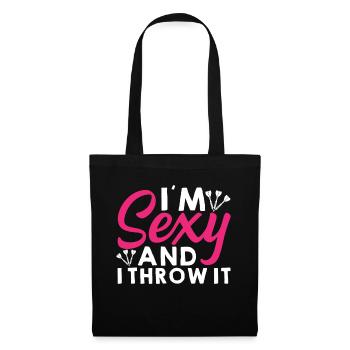 Je suis sexy et je le lance - Fléchettes - Sac en tissu - noir - Devant