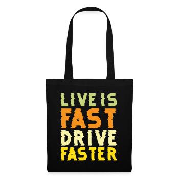 Live est plus rapide pilote, plus rapide - voiture de course - Sac en tissu - noir - Devant