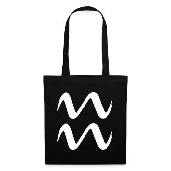 Zodiac sign Aquarius - Zodiac sign symbol - Tote Bag - black - Front