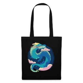 Chinese Dragon Asian Orientaler Schlange Fantasy S - Stoffbeutel - Schwarz - Vorne