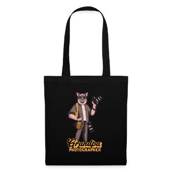 Photographe appareil photo Grand-père Photographie Grand-père Photographe - Sac en tissu - noir - Devant