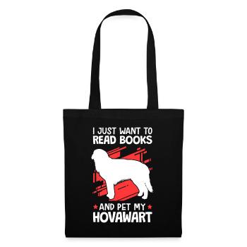I want to read books and stroke Hovawart - Tote Bag - black - Front