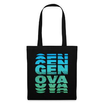 Gênes Gênes Italie Ville Skyline Vacances Amour - Sac en tissu - noir - Devant