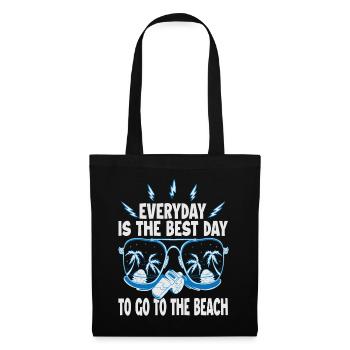 Chaque jour est le meilleur jour pour aller à la plage - Vaca - Sac en tissu - noir - Devant