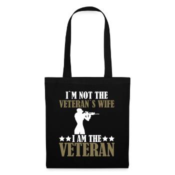 Femme vétéran de l’armée américaine - Sac en tissu - noir - Devant