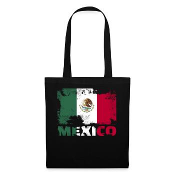 Mexiko -Flagge Vintage Distressed Mexican Grunge T - Stoffbeutel - Schwarz - Vorne