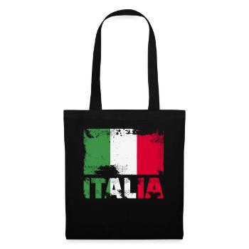 Italien Flagge Vintage Distressed Italia Grunge Re - Stoffbeutel - Schwarz - Vorne