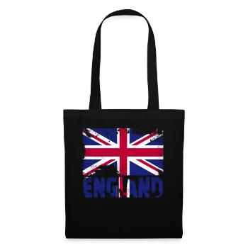 England Flagge Vintage Distressed Großbritannien U - Stoffbeutel - Schwarz - Vorne