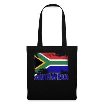 Südafrika Flagge Vintage Distressed Africa Grunge - Stoffbeutel - Schwarz - Vorne