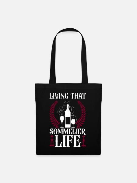 Sommelier Wine Drinking Tasting - Stoffbeutel - Schwarz