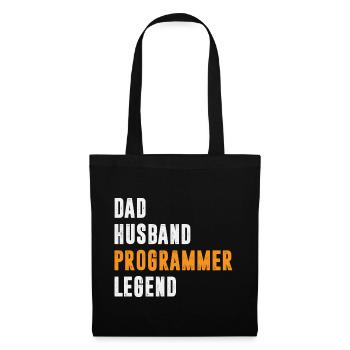 Dad Husband Programmer Legend Coder Coding - Stoffbeutel - Schwarz - Vorne