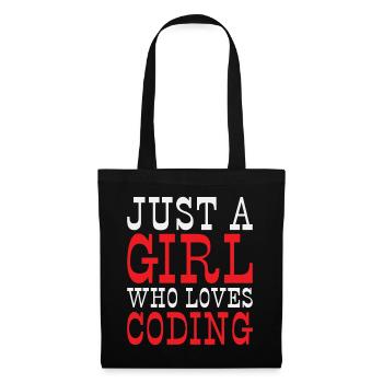 Juste une fille qui aime Coding Programmer - Sac en tissu - noir - Devant