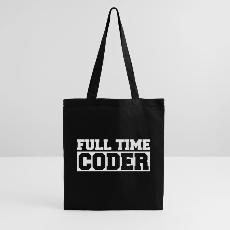 Full Timer Coder Programmer Humor Nerd Stoffbeutel