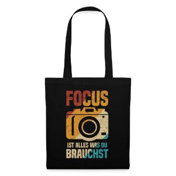 Fotografen Focus ist alles was du brauchst Kamera - Stoffbeutel - Schwarz - Vorne