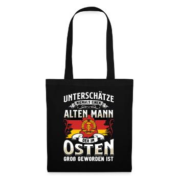 Ossi Geschenk Ostdeutschland NVA Germania Osten - Stoffbeutel - Schwarz - Vorne