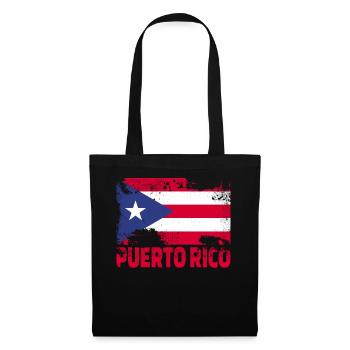 Puerto Rico Flag - Stoffbeutel - Schwarz - Vorne
