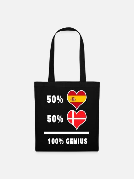 Dänemark und Spanien genial / Geschenk - Stoffbeutel - Schwarz