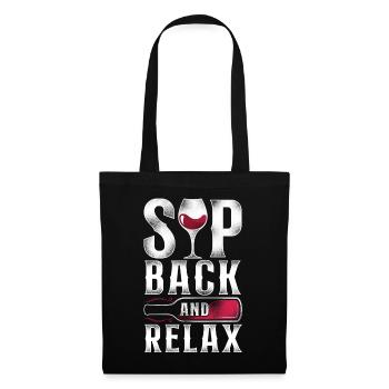 Dégustation de vin de sommelier - Sac en tissu - noir - Devant