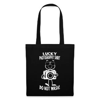 Drôle de photographe Lucky Photography Shirt - Sac en tissu - noir - Devant