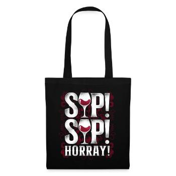 Dégustation de vin de sommelier - Sac en tissu - noir - Devant