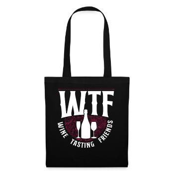 Dégustation de vin de sommelier - Sac en tissu - noir - Devant