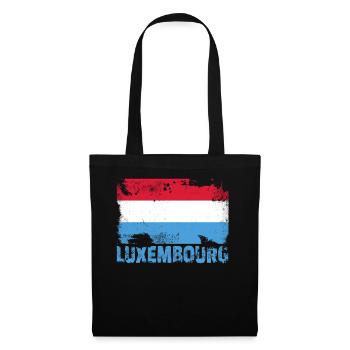 Luxemburg Flag Vintage Distressed Europe Grunge Re - Stoffbeutel - Schwarz - Vorne
