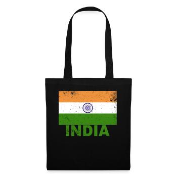 India Flag Vintage Indian Nationality Origin Trave - Stoffbeutel - Schwarz - Vorne