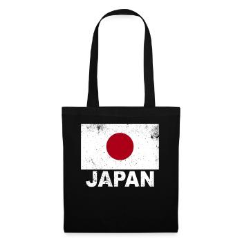 Japan Flag Vintage Japanische Herkunft Nationalitä - Stoffbeutel - Schwarz - Vorne