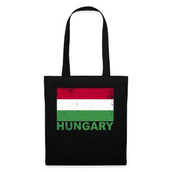 Ungarische Flagge Vintage ungarische Herkunft Nati - Stoffbeutel - Schwarz - Vorne