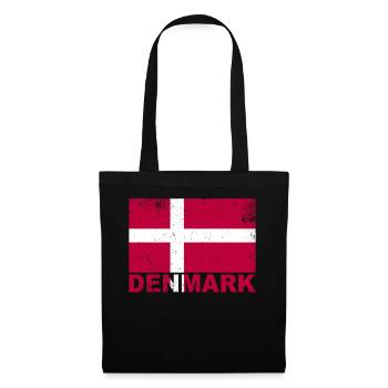 Dänemark Flagge Vintage Dänische Nationalität Ursp - Stoffbeutel - Schwarz - Vorne