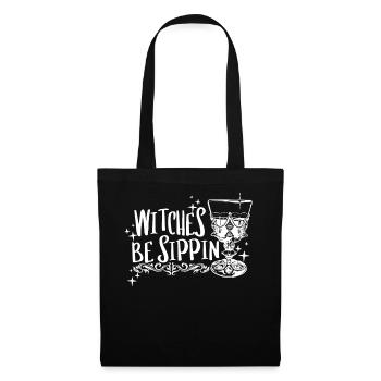 Hexen sind Sippin lustiger Gothic Drink Hexe Wicca - Stoffbeutel - Schwarz - Vorne