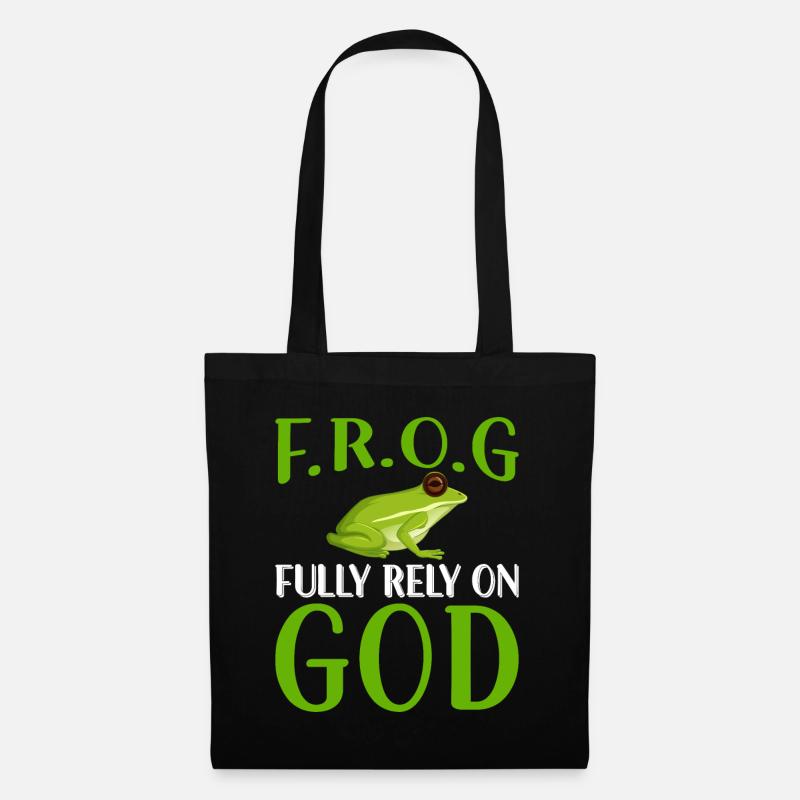 Comptez pleinement sur Dieu - Frog - Sac en tissu - noir