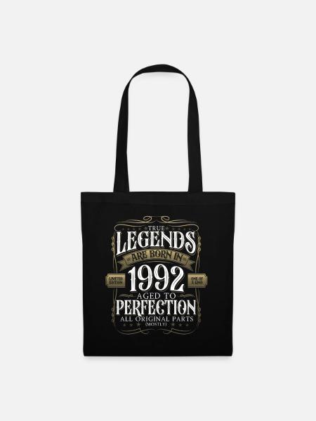 Legende 1992 30. Geburtstag Geschenk Herren Lustig - Stoffbeutel - Schwarz