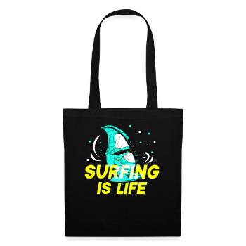 Surfing is Life Surfer Surfboard Surfing - Tote Bag - black - Front