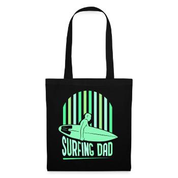 Surfender Vater Surfing Surfbrett Surfer Surfen - Stoffbeutel - Schwarz - Vorne