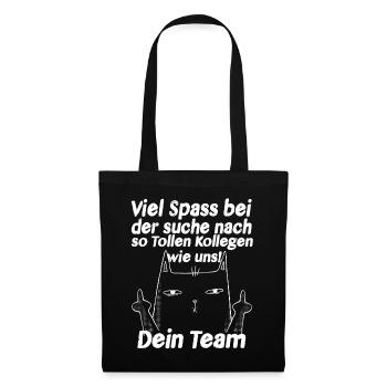 Jobwechsel Tolle Kollegen Lustige Katze - Stoffbeutel - Schwarz - Vorne