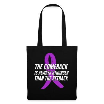 Chemise contre le cancer du testicule, retour toujours plus fort - Sac en tissu - noir - Devant