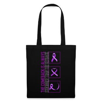 Chemise contre le cancer du testicule, retour toujours plus fort - Sac en tissu - noir - Devant
