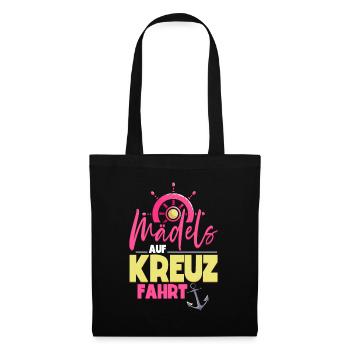 Mädchen Frauen Kreuzfahrt - Stoffbeutel - Schwarz - Vorne